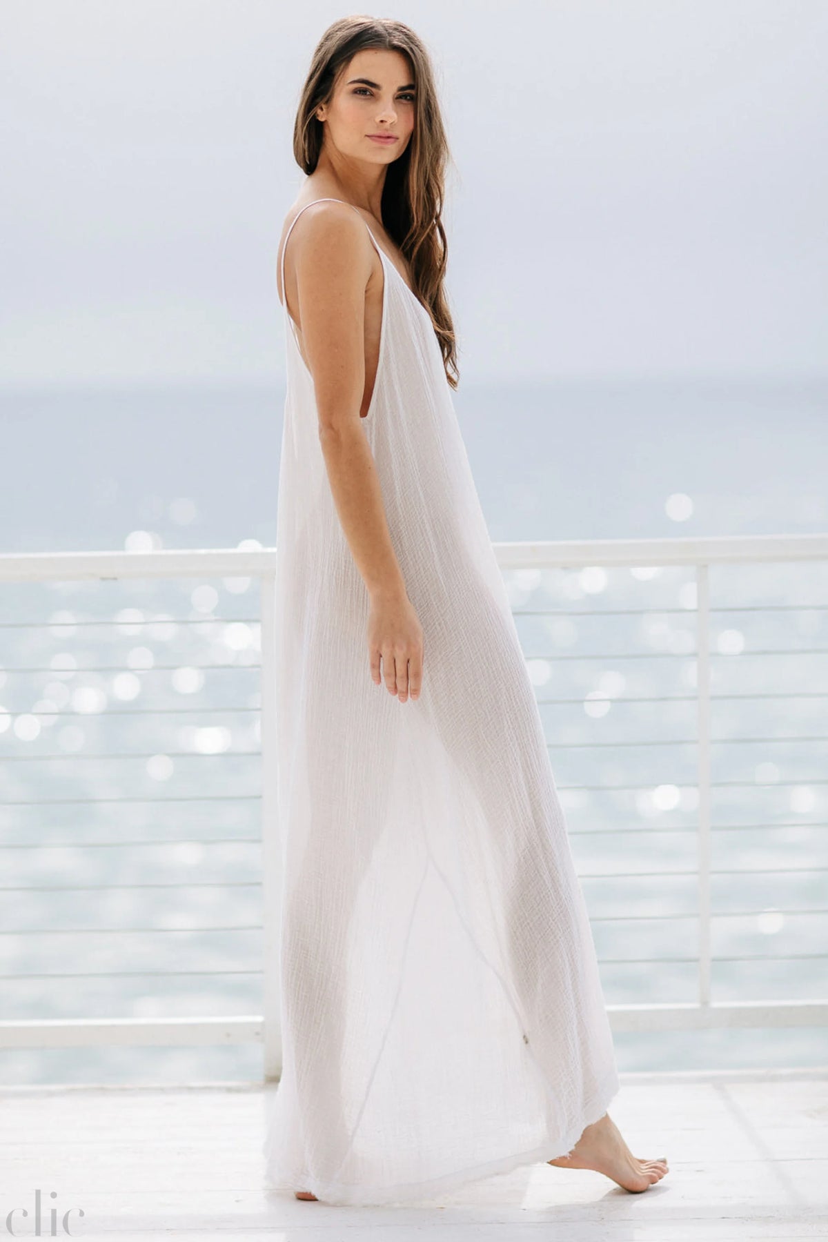 Tulum Gauze Dress in White, from 9 Seed