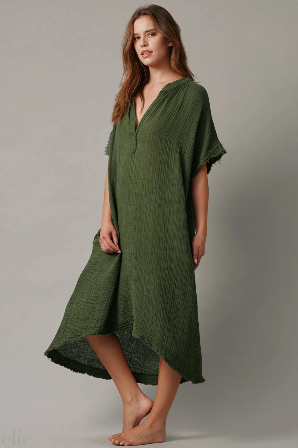 Tunisia Dress in Moss, from 9 Seed