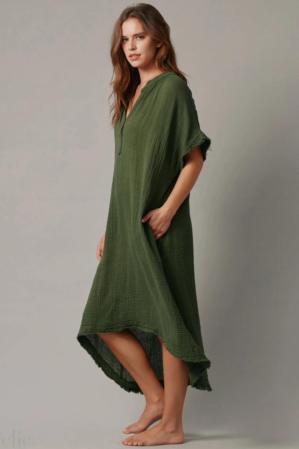 Tunisia Dress in Moss, from 9 Seed