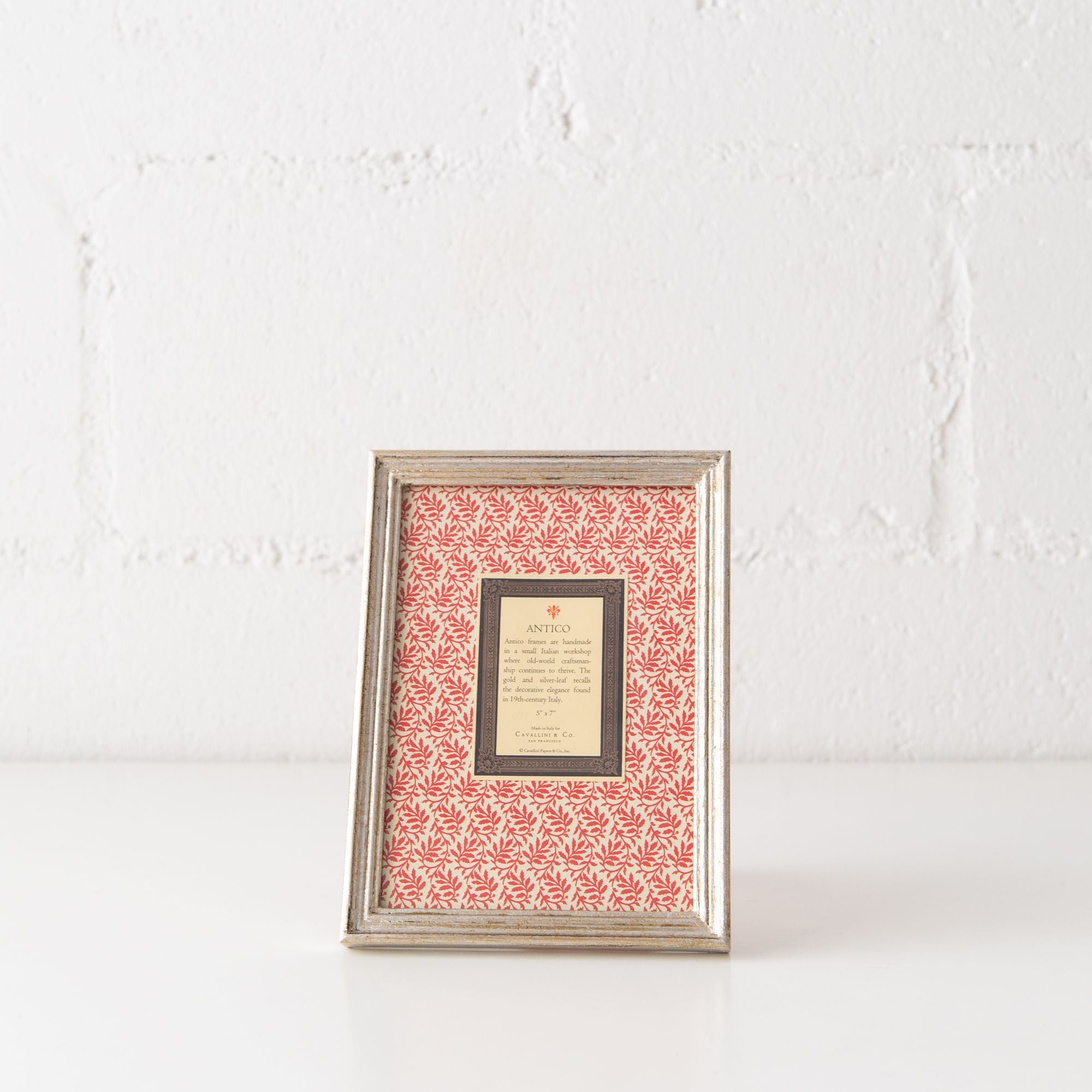 5" x 7" Florentine Frame in Antico Silver, from Cavallini