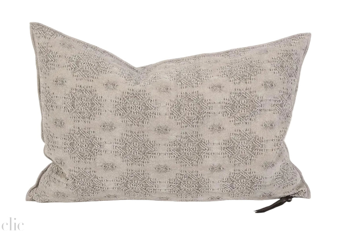 Kilim Jacquard Pillow 16x24 in Ciment, from Maison De Vacances