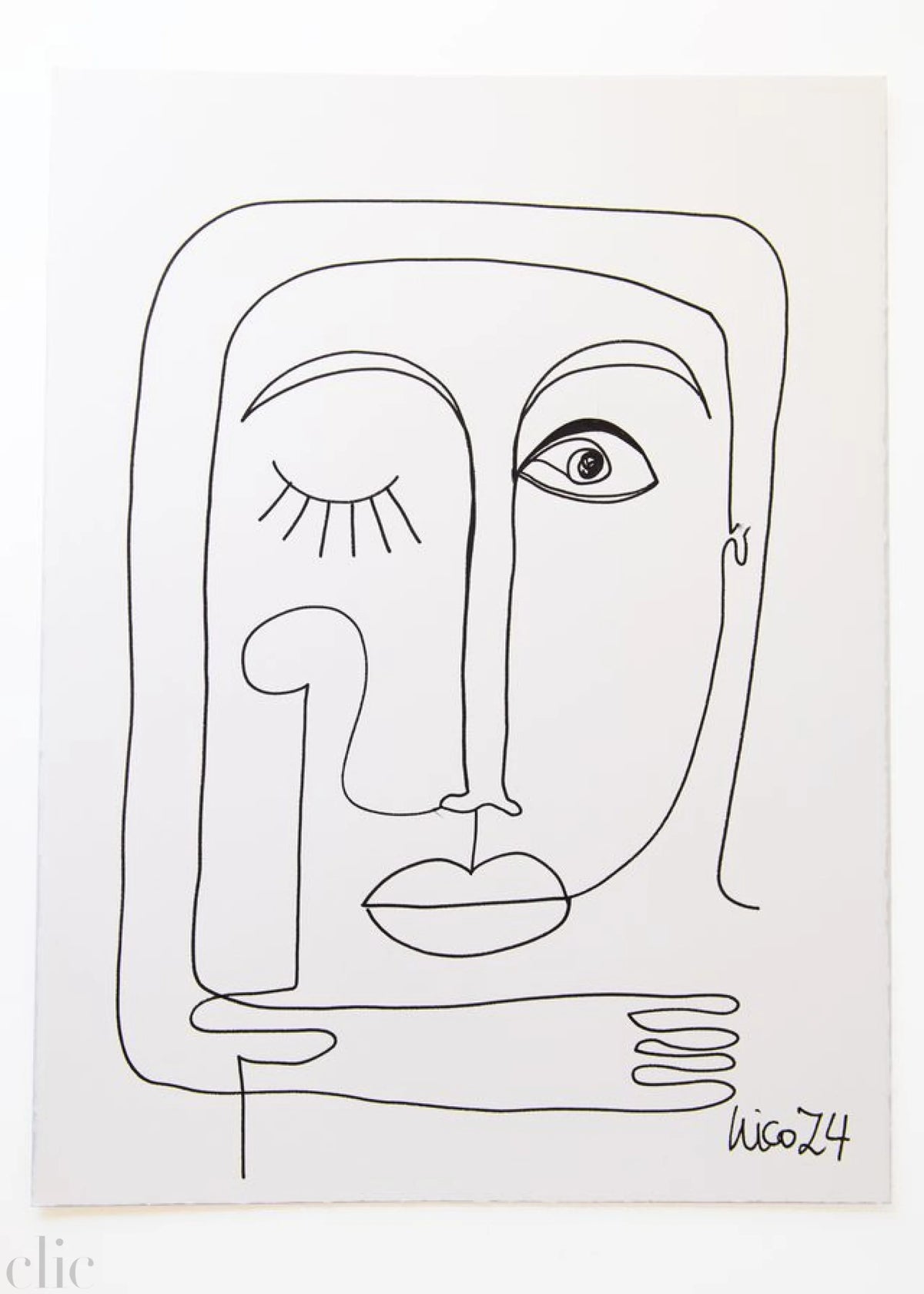 Large Visage 2 in Black & White, by Nicolette Schouten