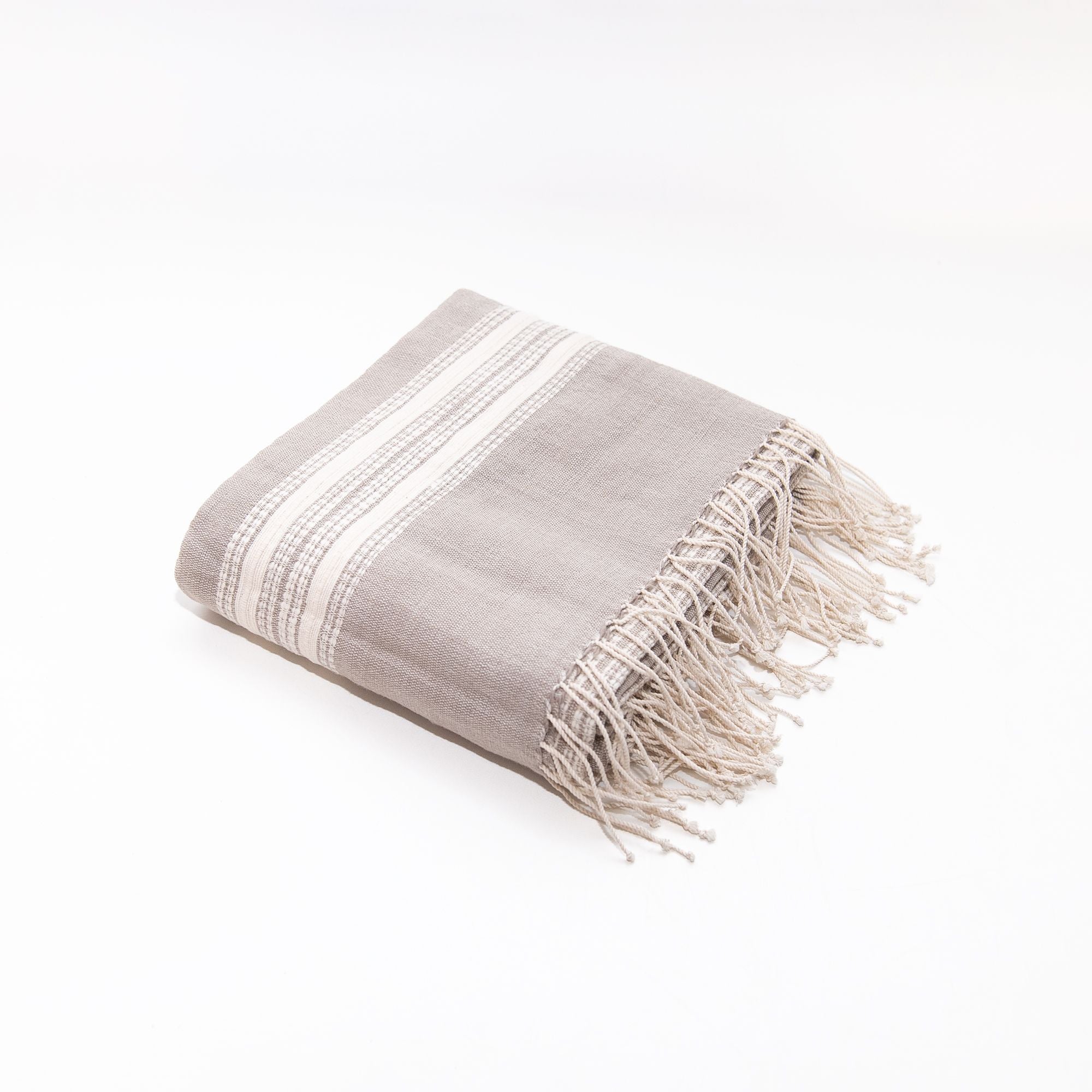 Aden Cotton Blanket in Stone and Natural, from Creative Women
