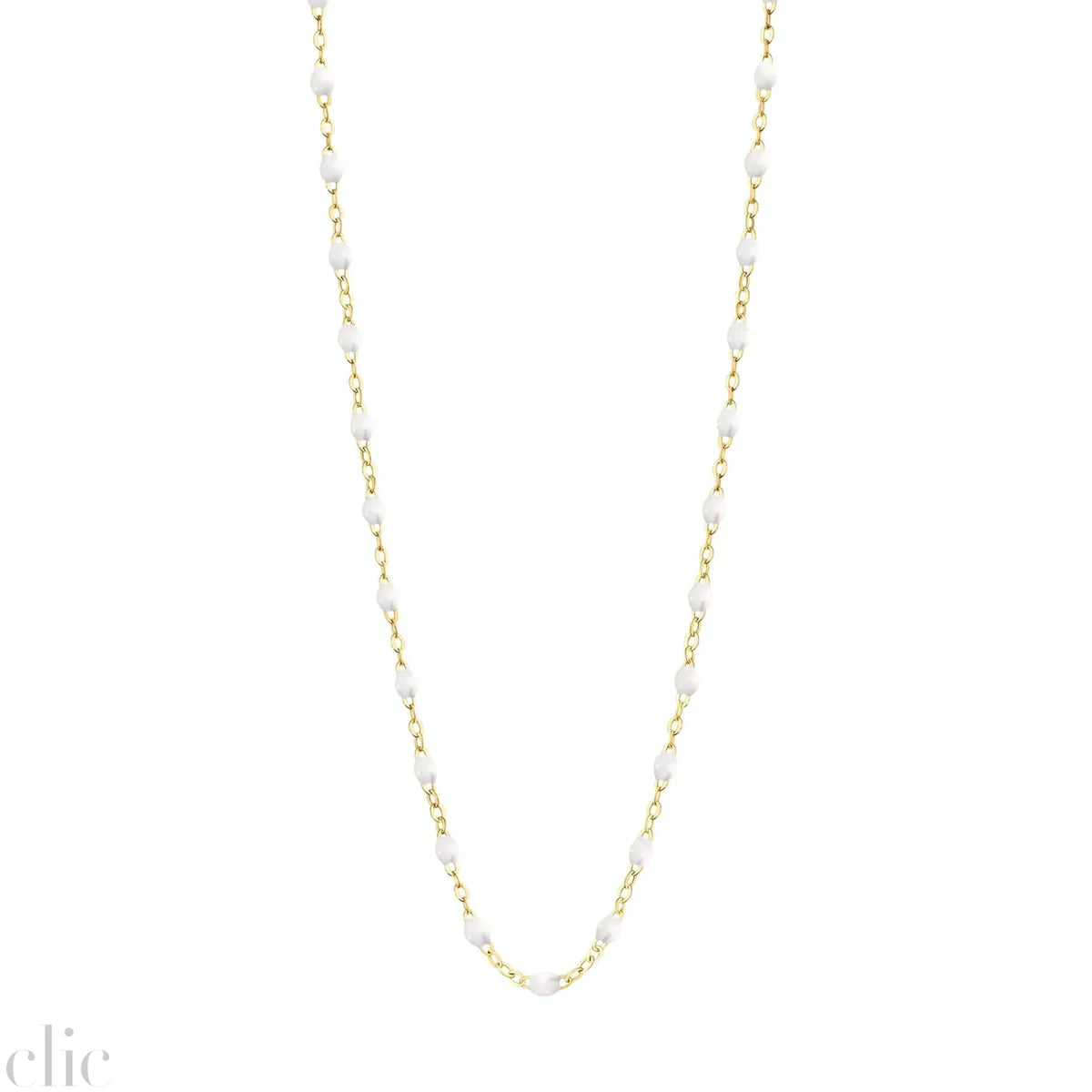 Classic Gigi White Necklace, Yellow Gold from Gigi Clozeau