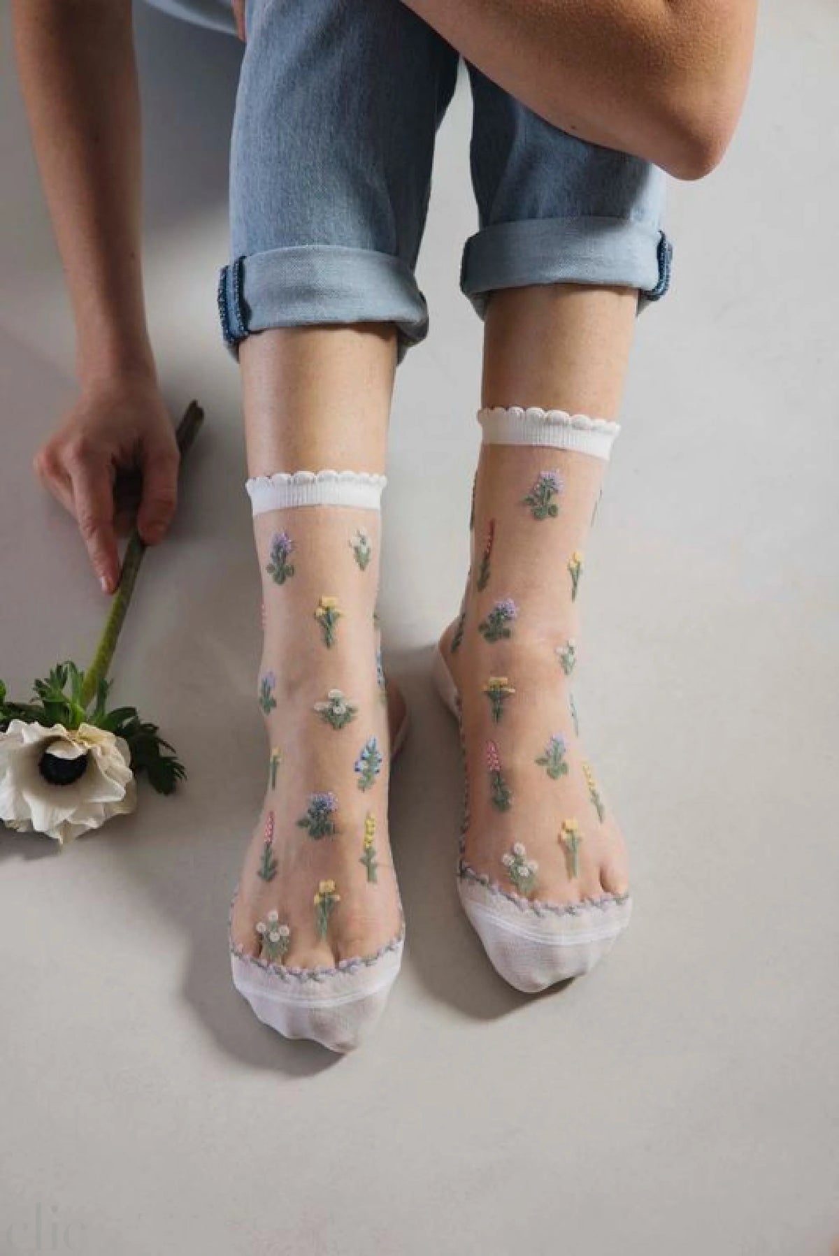 Fleurs de Champs socks, from Atelier St Eustache