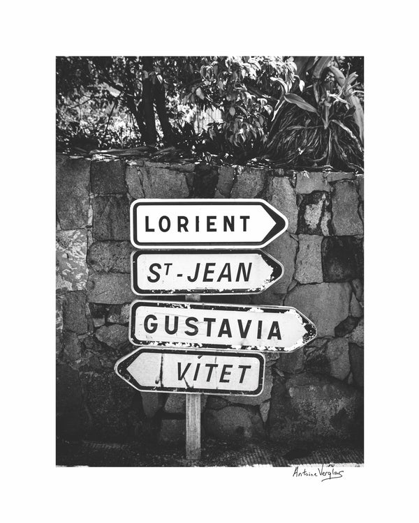 St. Barth Sign 1 Black and White by Antoine Verglas