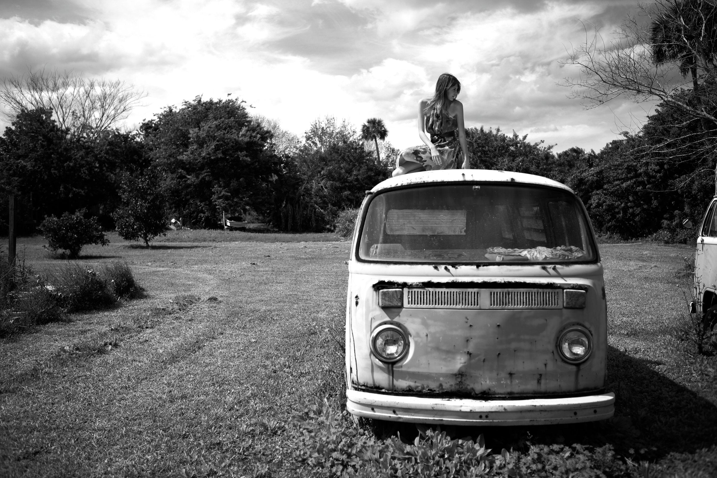Lauren on VW bus by Charity de Meer