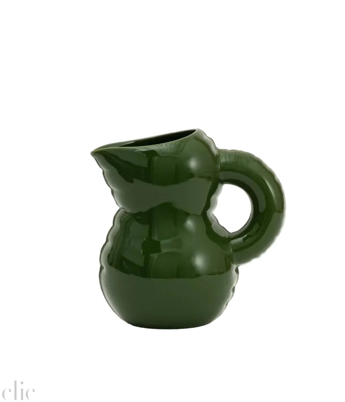 Emily Ceramic Gloss Jug in Moss