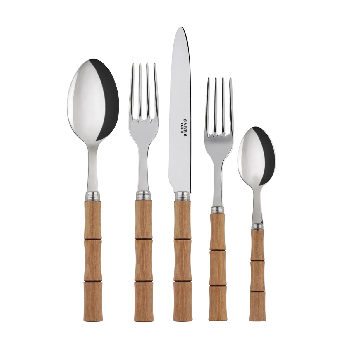 5 Piece flatware Set in Bamboo, from Sabre