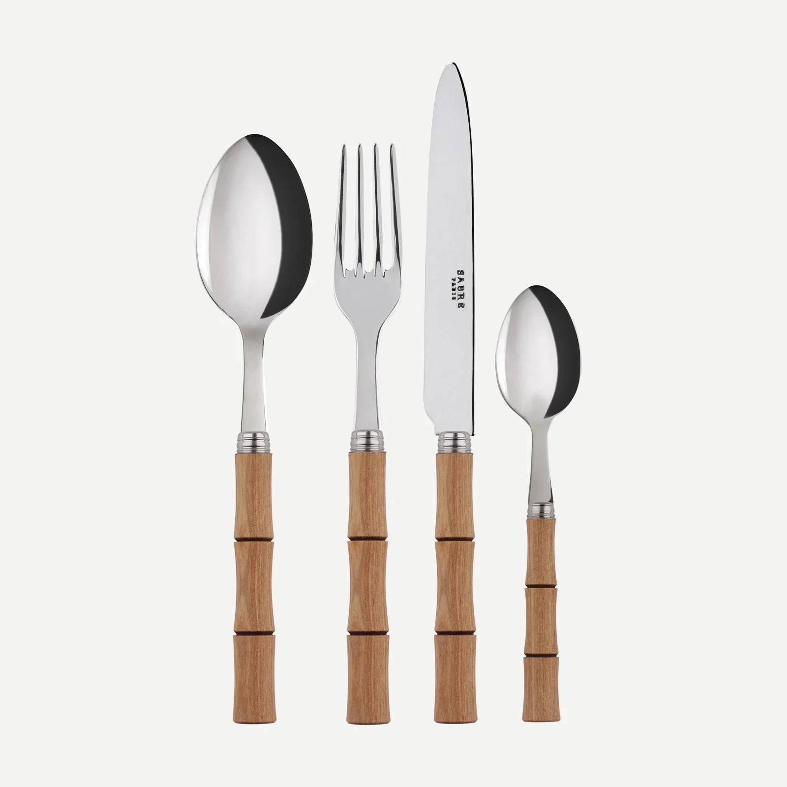 4 Piece flatware Set in Bamboo, from Sabre Paris