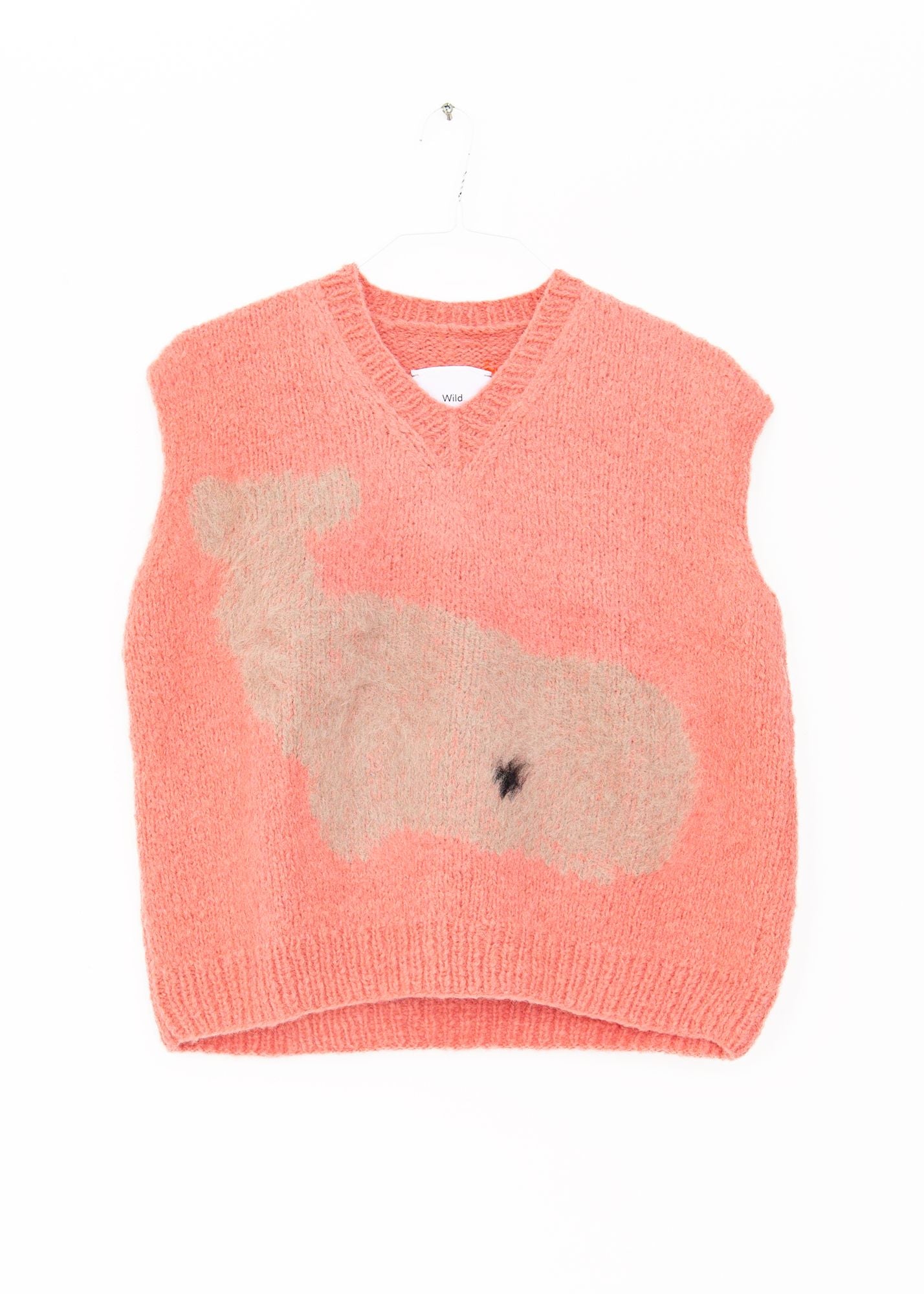 Whale Bear Hand Knitted Vest in Dark Rose, from Wild Animals