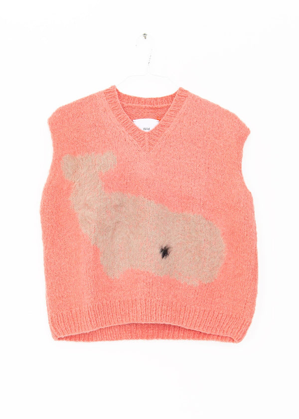 Whale Bear Hand Knitted Vest in Dark Rose, from Wild Animals