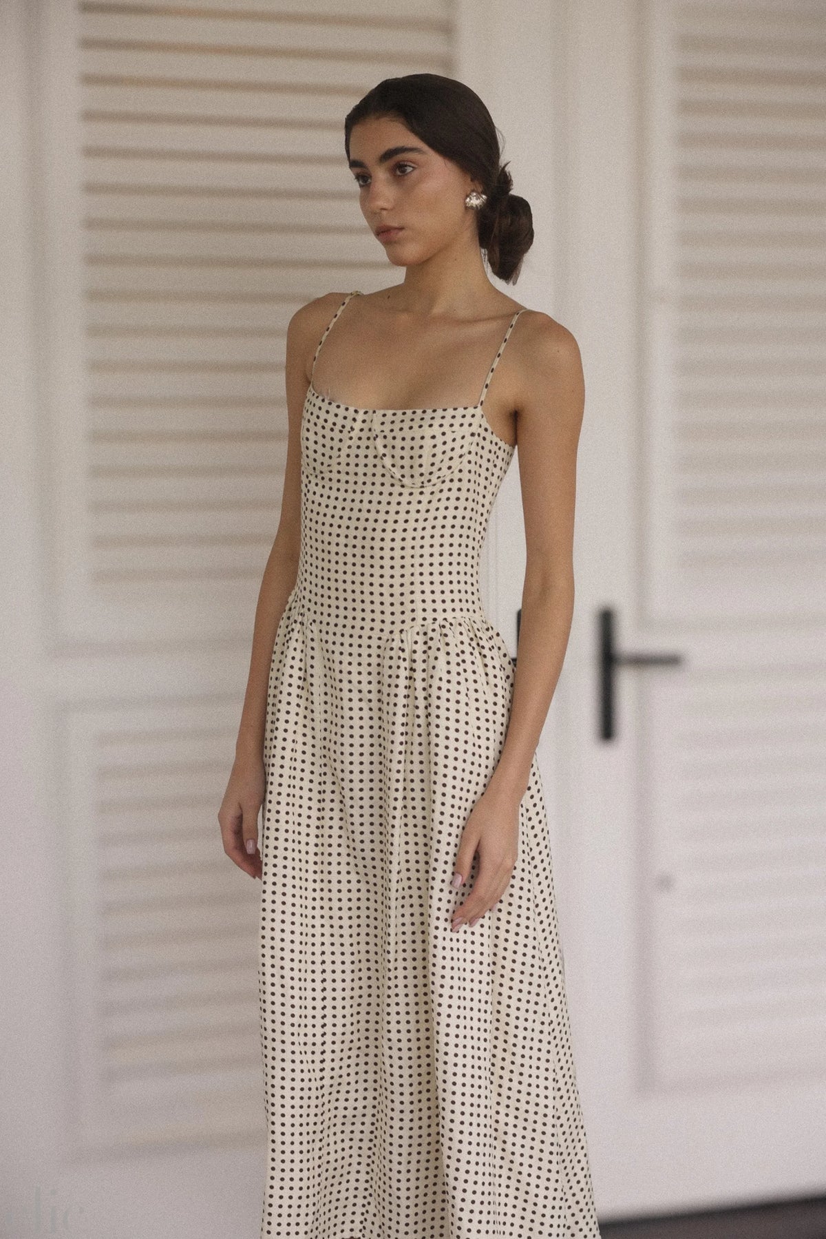 Lou Lou Dress in Brown Polka Dot, from Sister New York