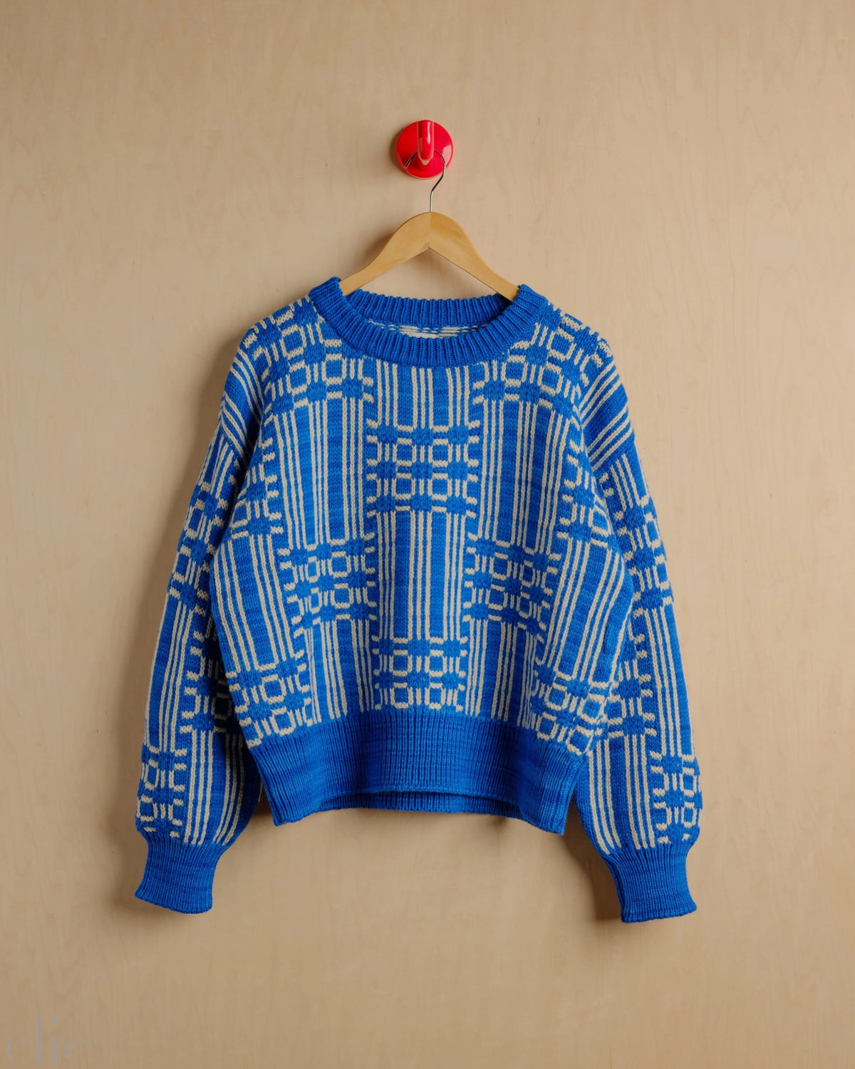 Passing Through Sweater in Cerulean, from Degen