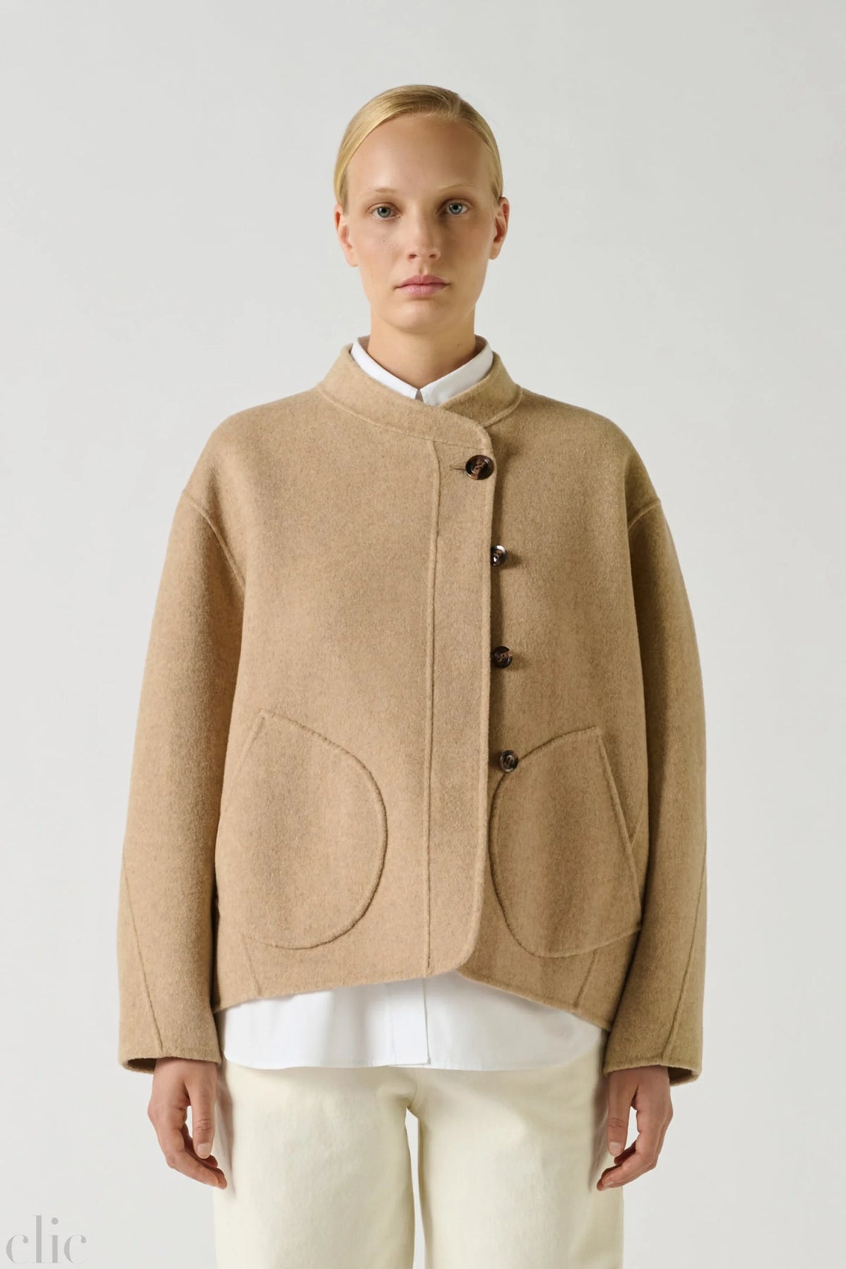Windsor Coat in Beige Chine, from Soeur