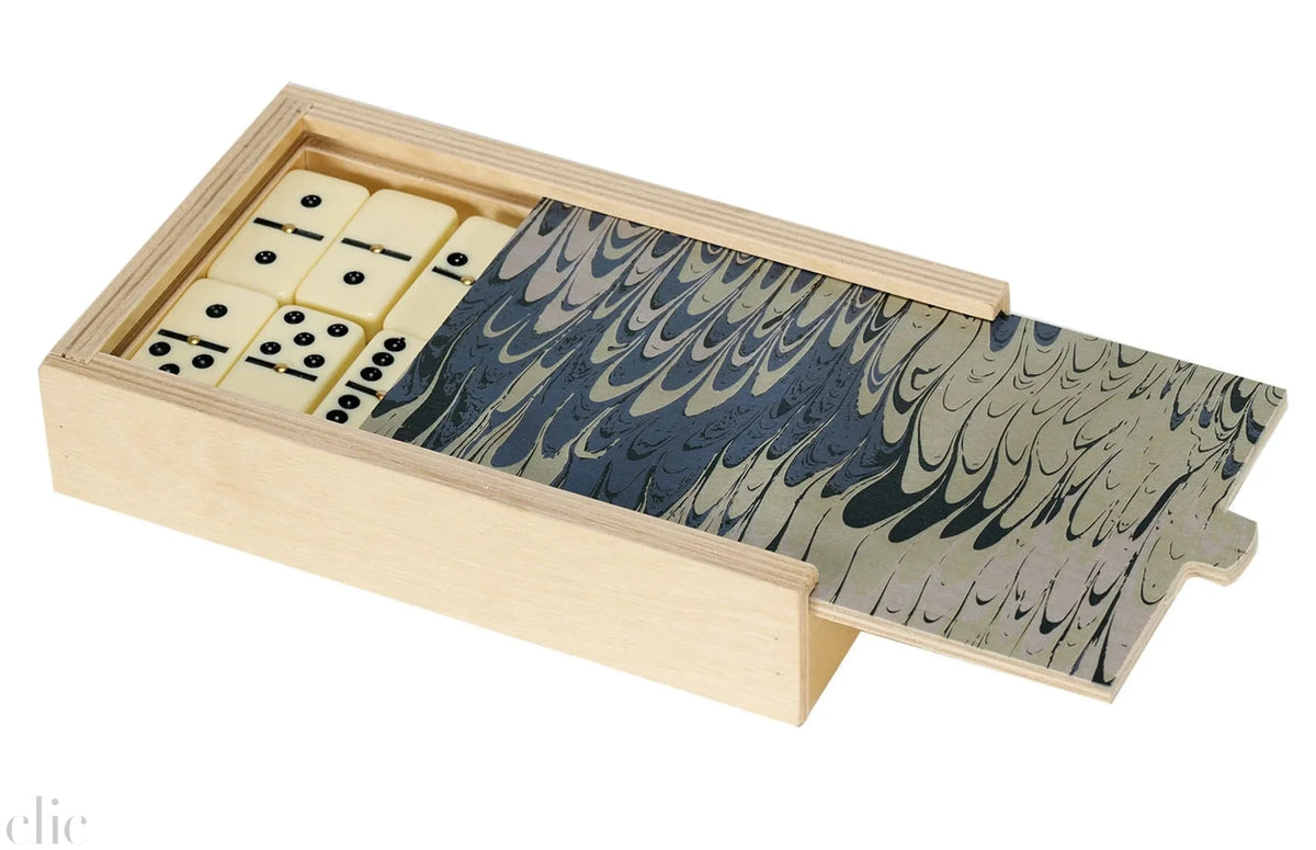 Domino Set in Marble blue, from Wollfum