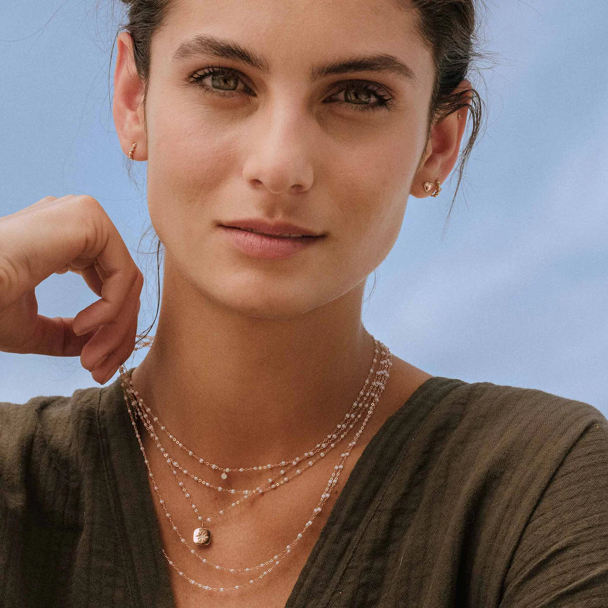 Classic Gigi Opal necklace, Yellow Gold from Gigi Clozeau