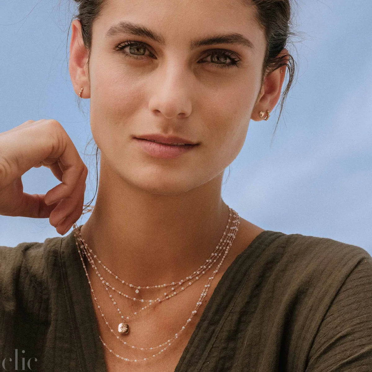 Classic Gigi Opal necklace, Yellow Gold from Gigi Clozeau