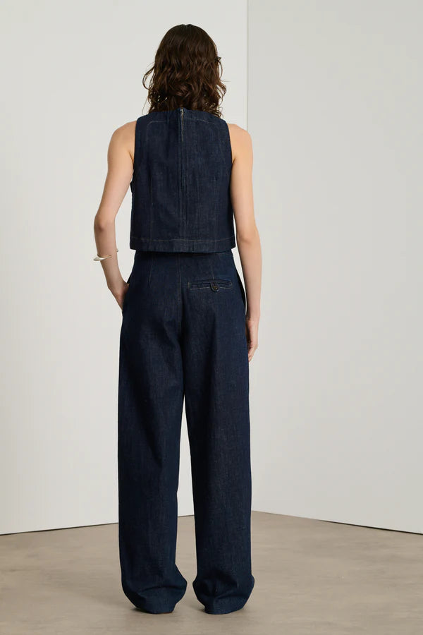 Eli Cropped Raw Denim Top, from Soeur