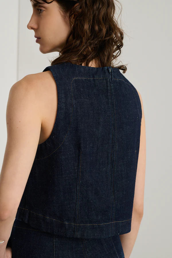 Eli Cropped Raw Denim Top, from Soeur