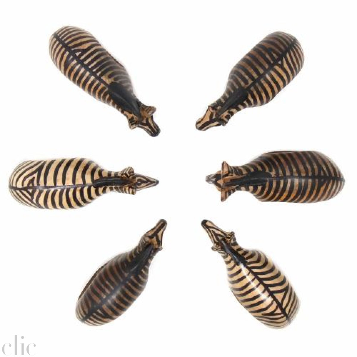 Set of 6 Mahogany Zebra Napkin Rings