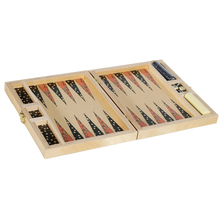 Olio Salmon Travel Backgammon Set, from Wolfum Studio