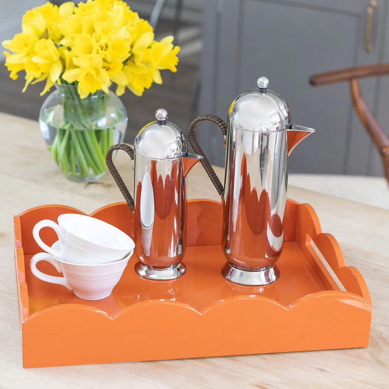Medium Scalloped Edge Tray in Orange, from Addison Ross