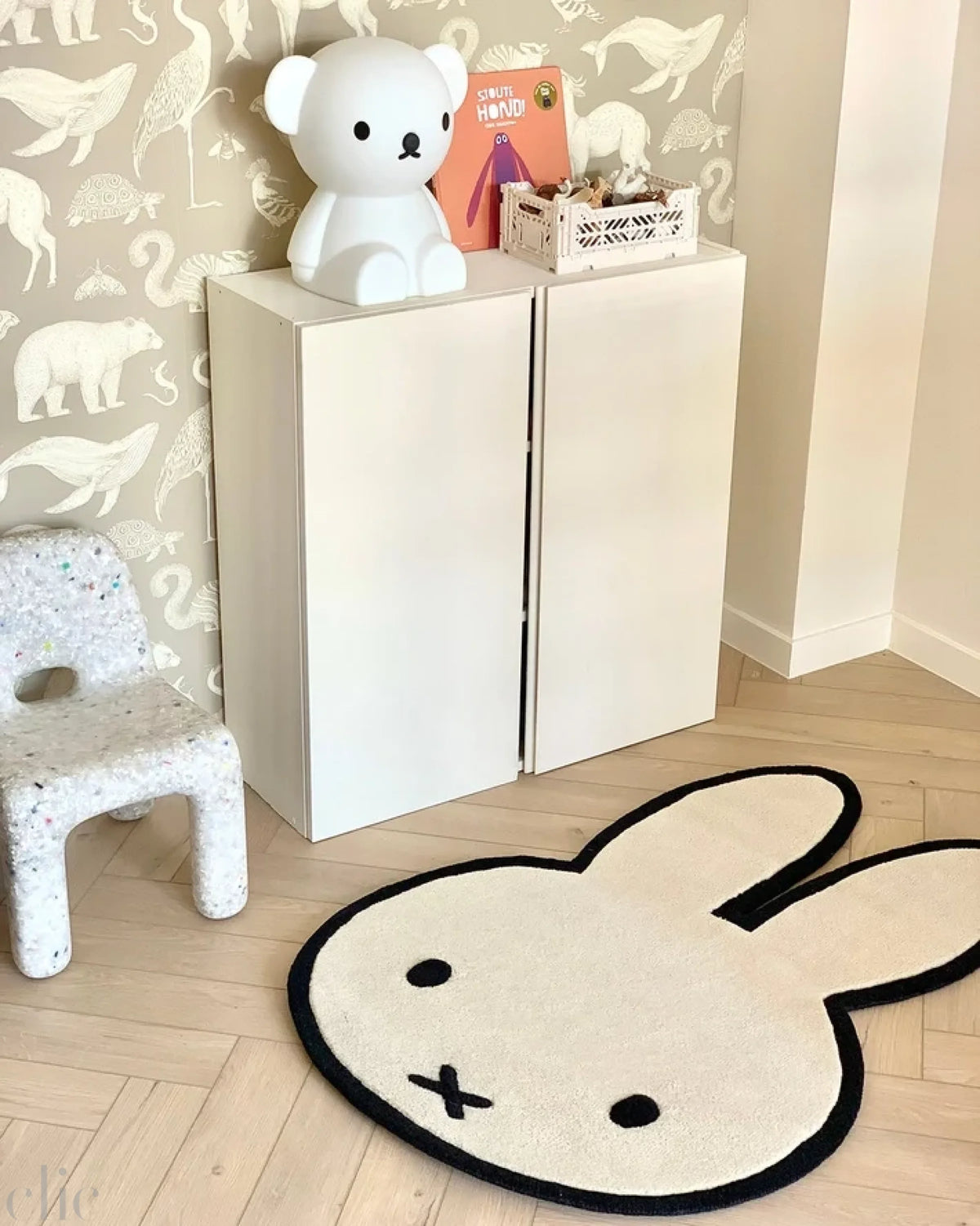 Miffy Nijntje Rug in Cream and Black, from Maison Deux