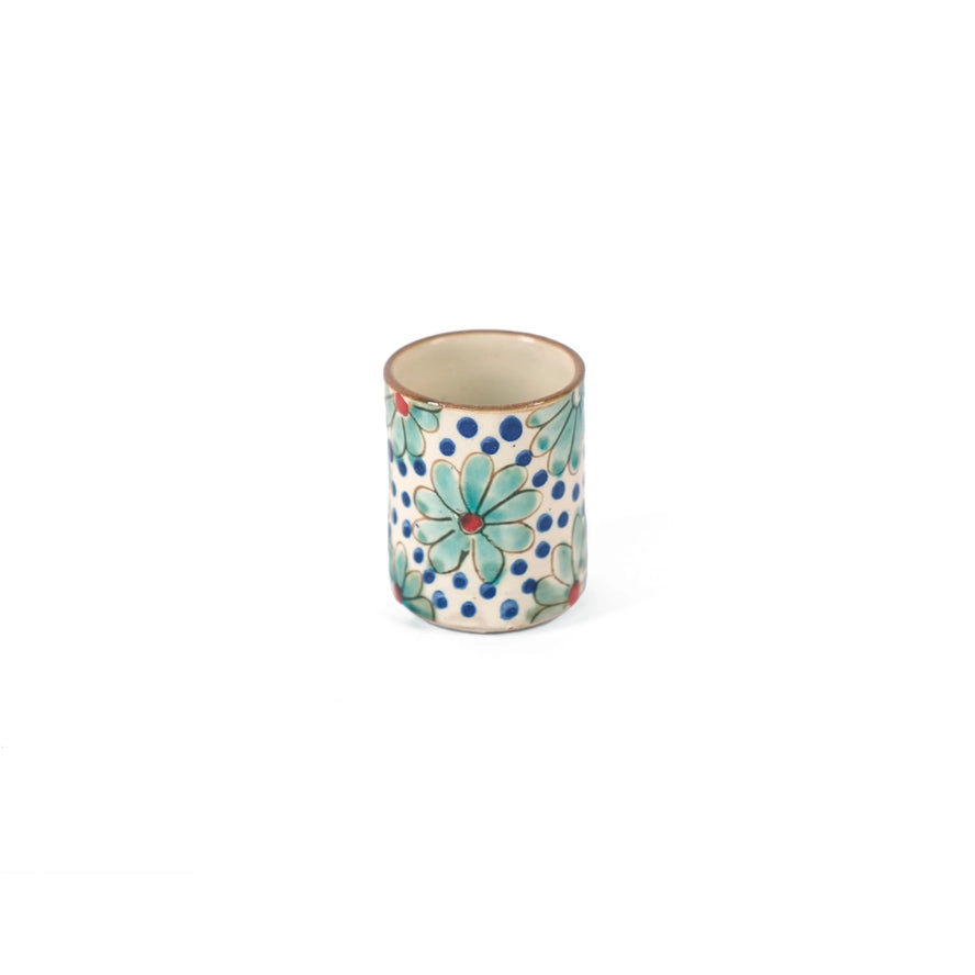 Daisy Fields Ceramic Espresso Mug in Blue, from Kiliim