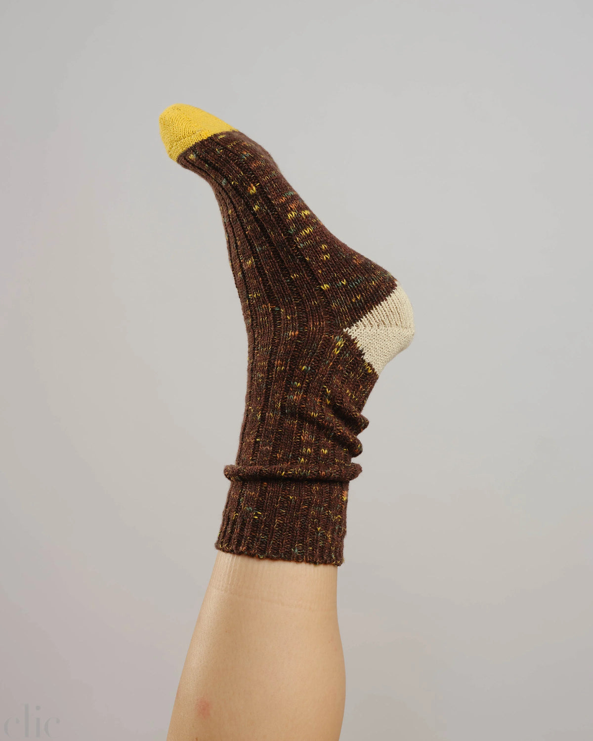 Wool Crew Socks in Walnut, from Degen