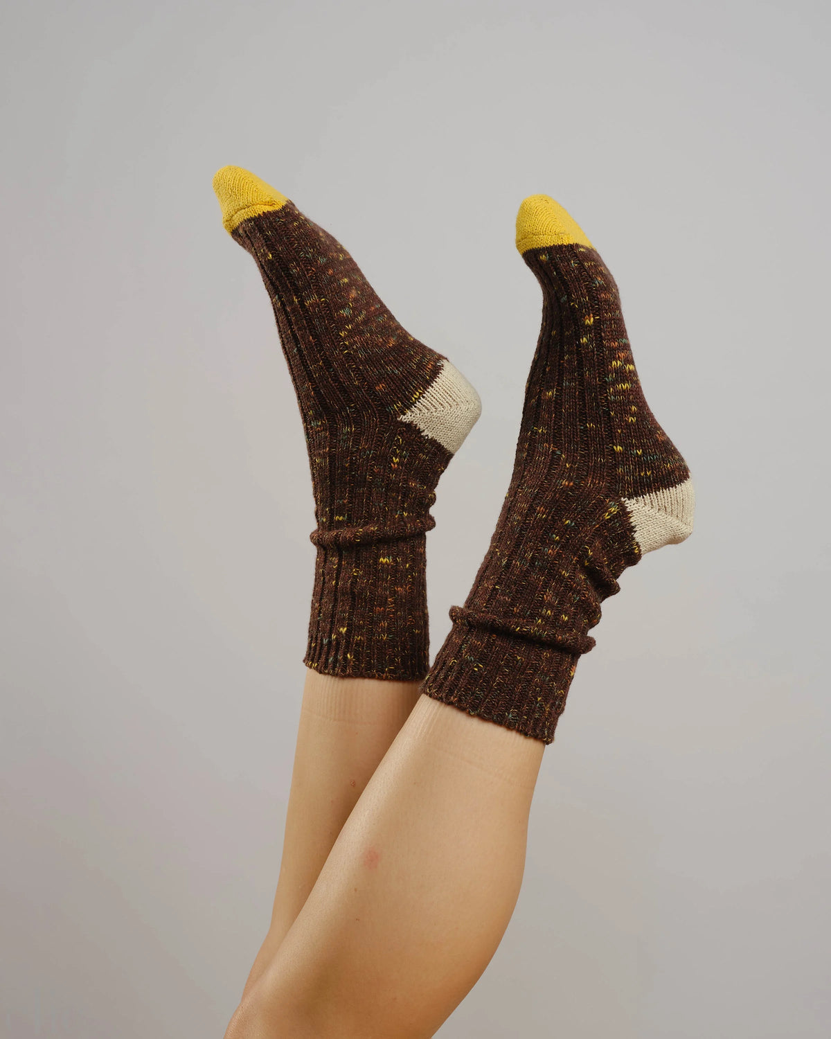Wool Crew Socks in Walnut, from Degen