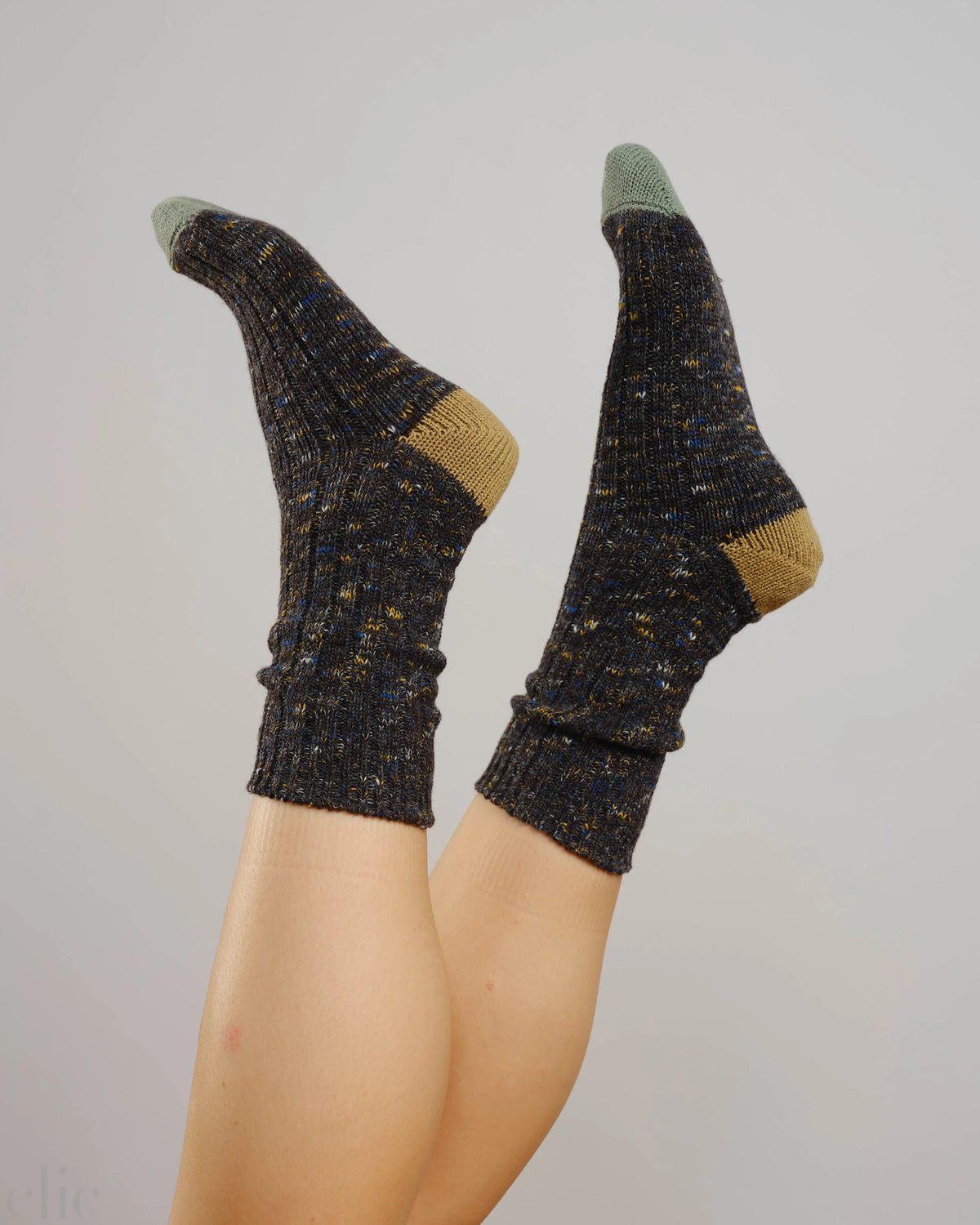 Wool Crew Socks in Night, from Degen