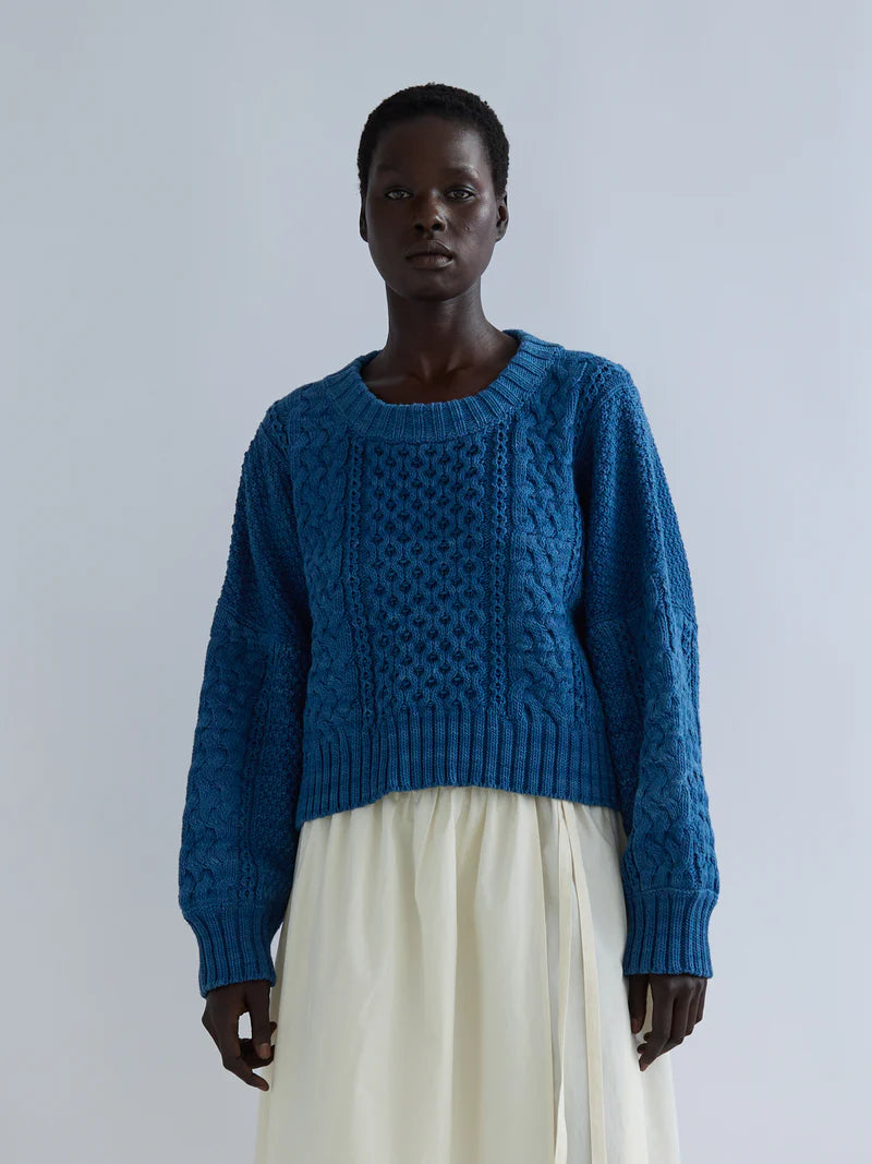 Fisherman Sweater in Indigo, from Shaina Mote