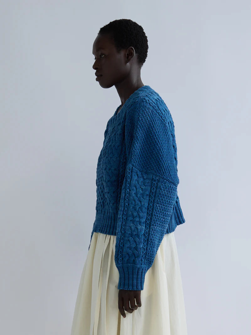 Fisherman Sweater in Indigo, from Shaina Mote