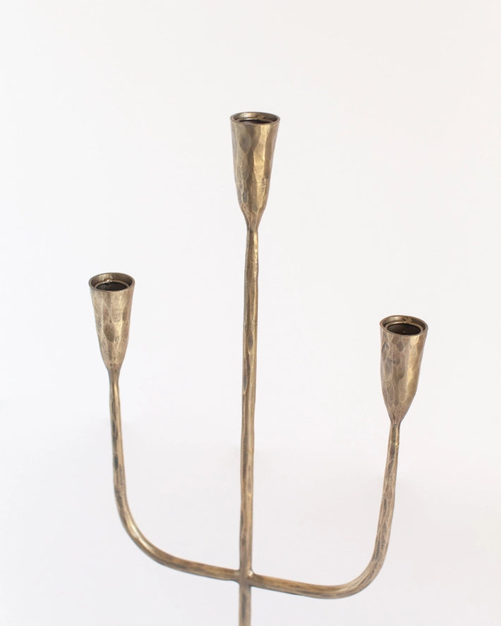 Hand Forged Iron Candelabra Candle Holder in Brass, from Creative Women