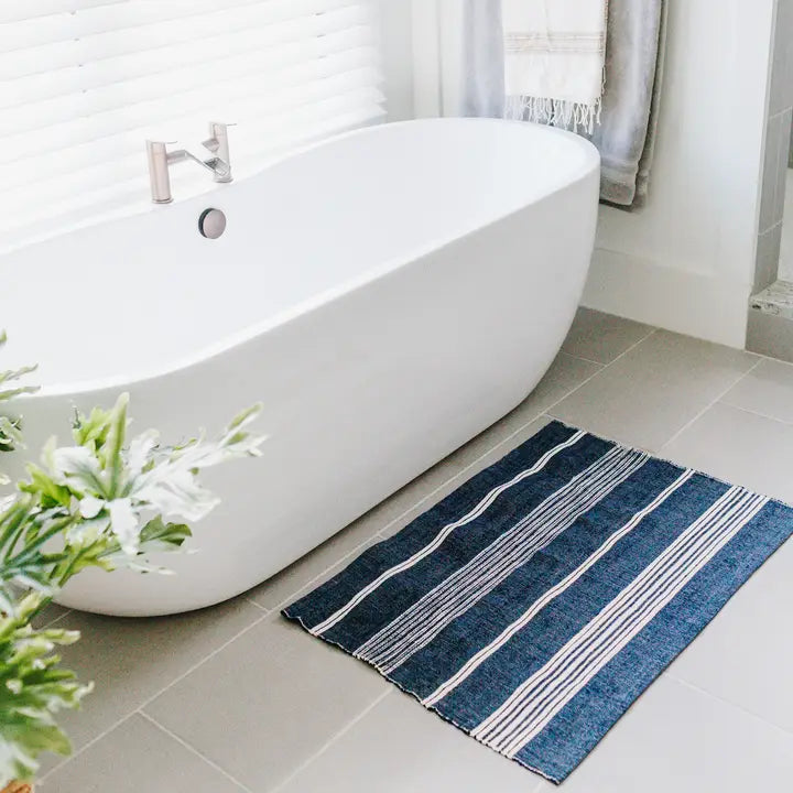 Aden Cotton Bath in Navy and Natural, from Creative Women