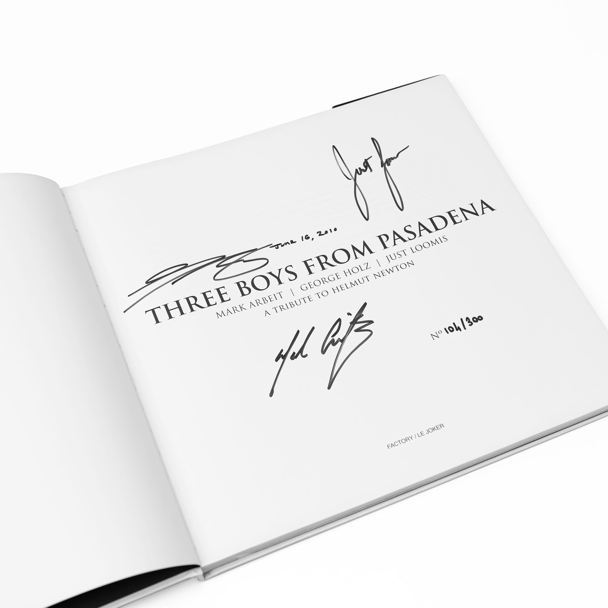 Three Boys from Pasadena: A Tribute to Helmut Newton: Mark Arbeit, George Holz, Just Loomis