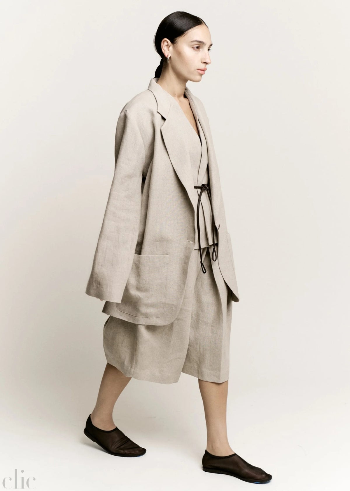 Oversize Boxy Blazer in Natural, from Modern Weaving