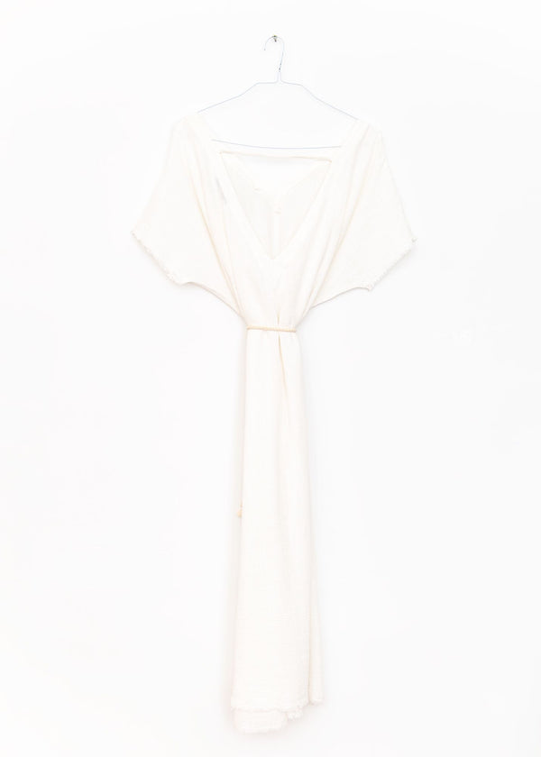 Palma de Mallorca Long Caftan Dress in Off White, from Maison Saint Julien