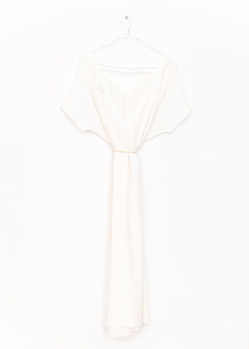 Palma de Mallorca Long Caftan Dress in Off White, from Maison Saint Julien