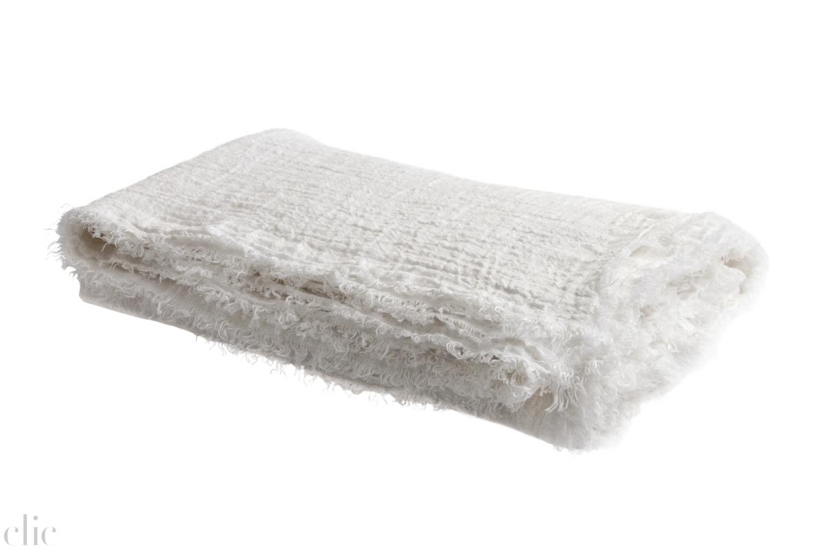 Crepon Throw in Blanc, from Maison de Vacances