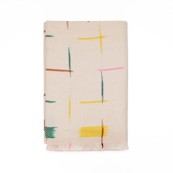 Ikat Throw in Ivory, Pink, and Green, from Me & K