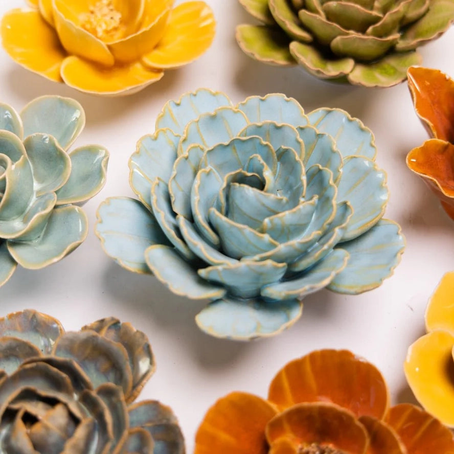 Keiko Peony Flower in Robin's Egg Blue