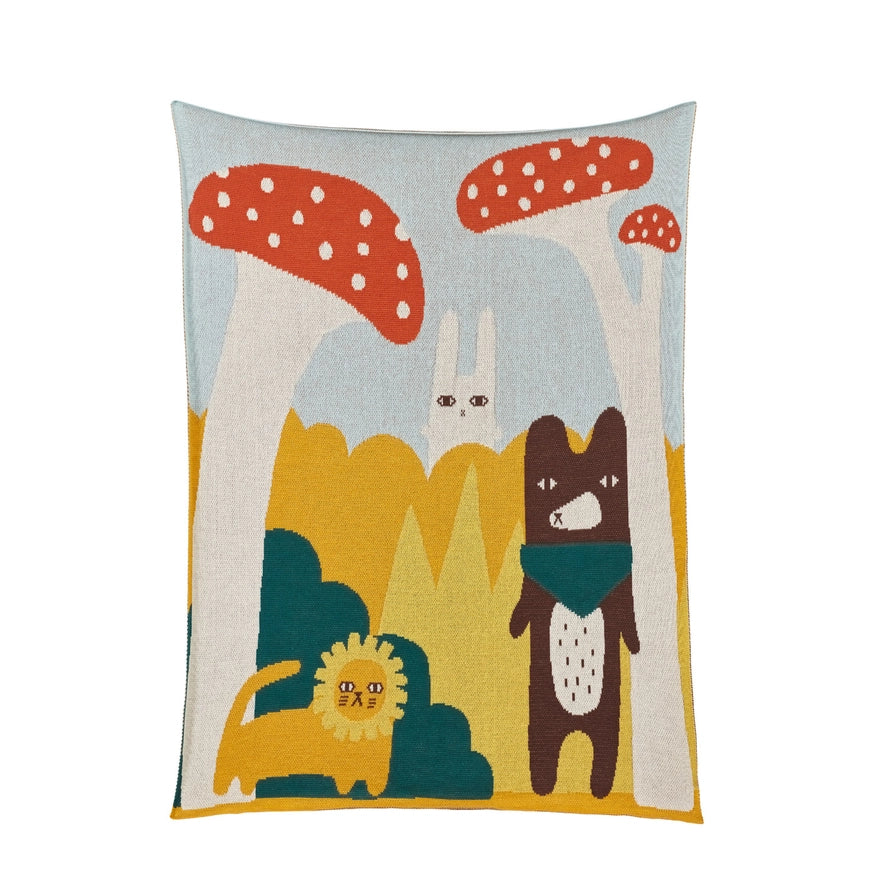 Trees & Creature Cotton Mini Blanket, from Donna Wilson