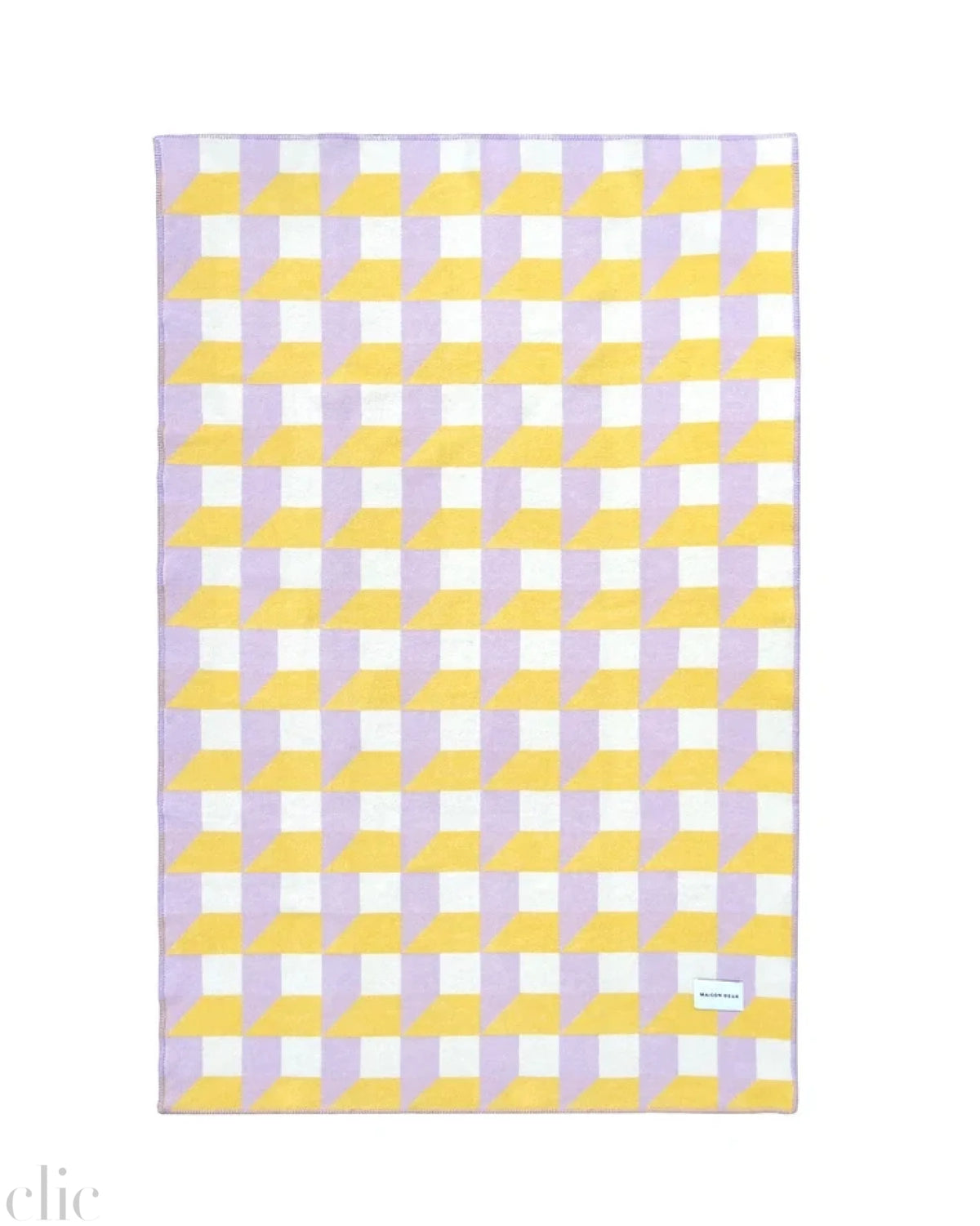 Cubics Blanket in Lilac and Sun, from Maison Deux