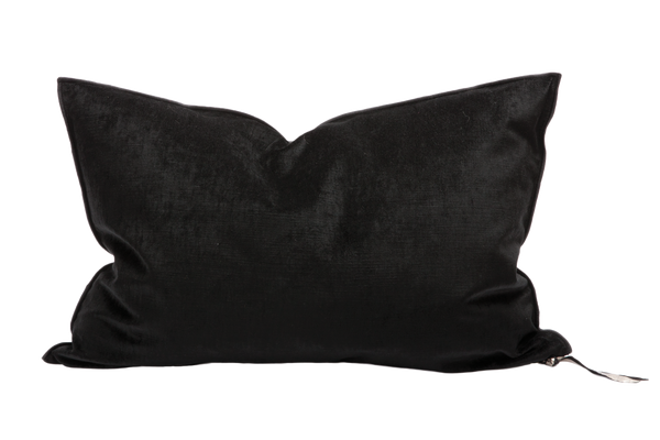 Velvet Pillow 16x24 in Noir, from Maison De Vacances