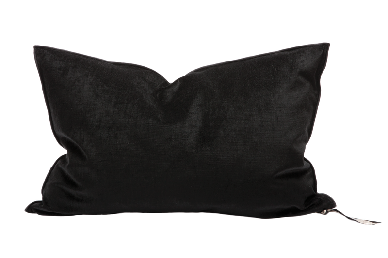 Velvet Pillow 16x24 in Noir, from Maison De Vacances