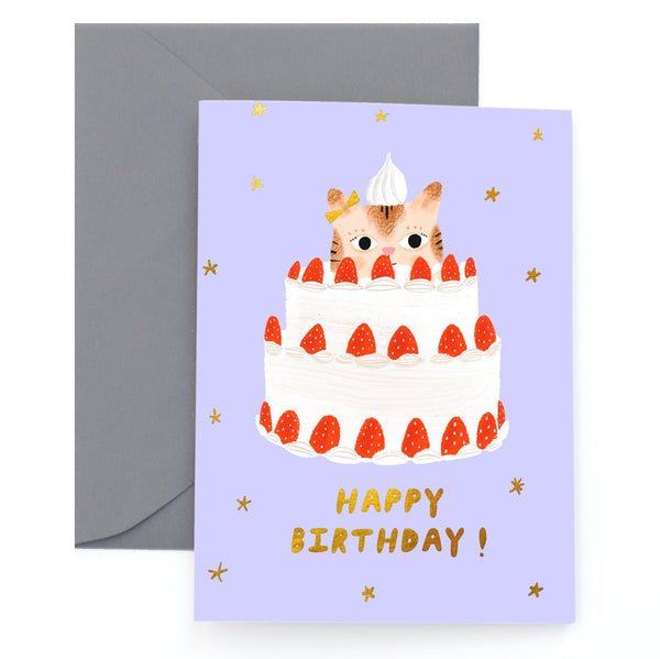 Kitty Cake Birthday Card, from Carolyn Suzuki Goods