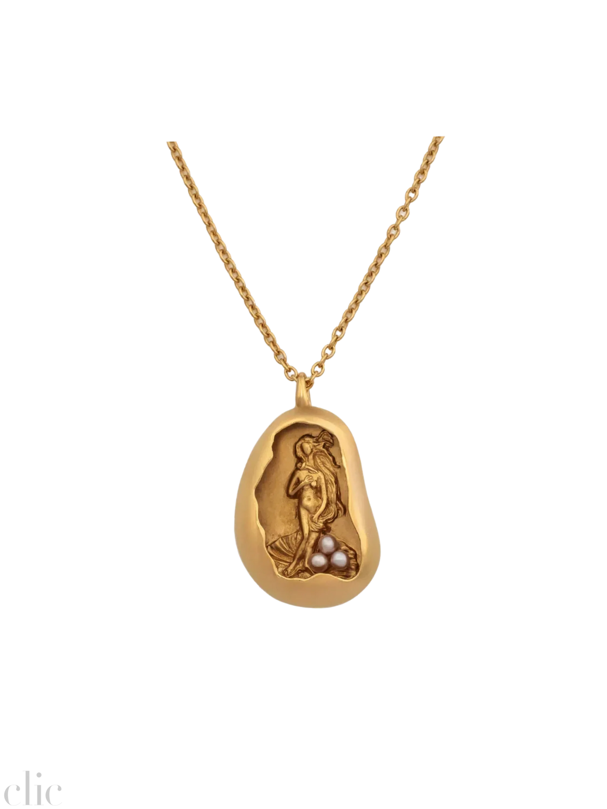 Birth of Venus Necklace in Gold Vermeil, from Carina Hardy