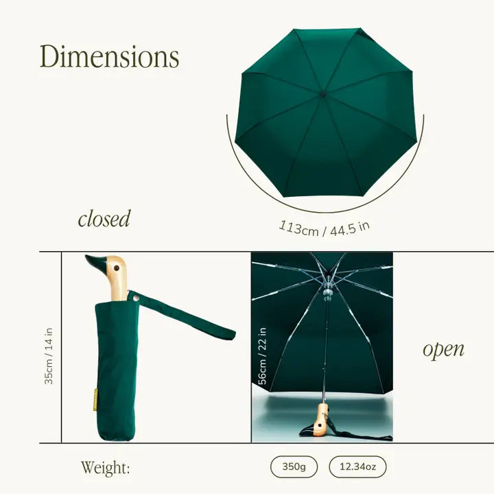 Compact Duckhead Umbrella in Forest Green, from Original Duckhead